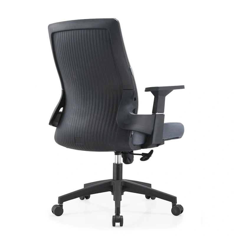 Black / White / Grey / Blue Mid-Back Swivel Office Chair, Adjustable Height, Single Seat
