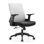 Black / White / Grey / Blue Mid-Back Swivel Office Chair, Adjustable Height, Single Seat