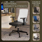 Black / White / Grey / Blue Mid-Back Swivel Office Chair, Adjustable Height, Single Seat