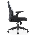 Black / White / Grey / Blue Mid-Back Swivel Office Chair, Adjustable Height, Single Seat