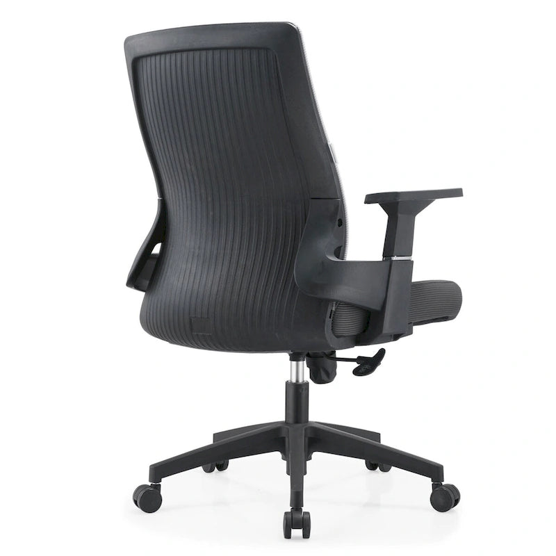 Black / White / Grey / Blue Mid-Back Swivel Office Chair, Adjustable Height, Single Seat