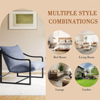 Brown Sling Accent Chair, Single Seat, Foam Cushion & Metal Frame