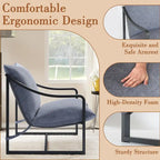 Brown Sling Accent Chair, Single Seat, Foam Cushion & Metal Frame
