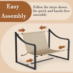Brown Sling Accent Chair, Single Seat, Foam Cushion & Metal Frame