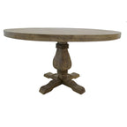 Brown Round Dining Table, Mango Wood, Seats 4