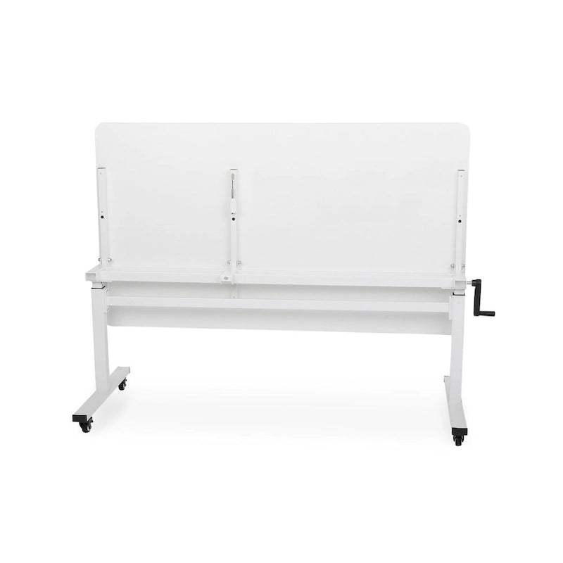 White Height-Adjustable Sewing & Cutting Table for 1 Person