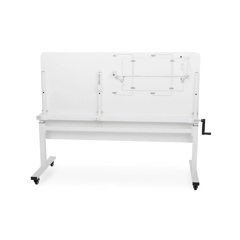 White Height-Adjustable Sewing & Cutting Table for 1 Person