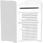 White / Black Slim 2-Door Bathroom Storage Cabinet, Single